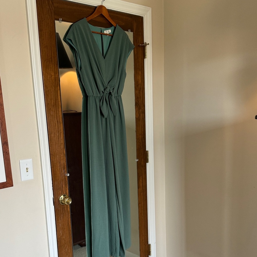Beautiful Bottle Green pantsuit from She + Sky.